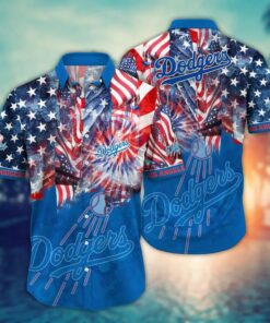 Los Angeles Dodgers Fireworks Celebration Summer Hawaiian Shirt