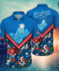 Los Angeles Dodgers Floral Chevron Summer Hawaiian Shirt
