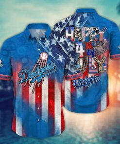 Los Angeles Dodgers Happy 4th of July Summer Hawaiian Shirt