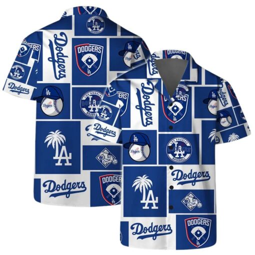 Los Angeles Dodgers Icon Block Summer Hawaiian Shirt