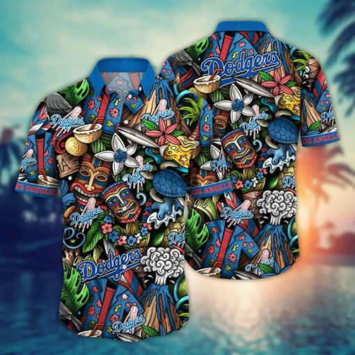 Los Angeles Dodgers Island Tiki Adventure Summer Hawaiian Shirt