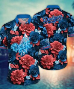 Los Angeles Dodgers Neon Rose Summer Hawaiian Shirt
