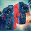 Los Angeles Dodgers Patriotic Stripe Floral Summer Hawaiian Shirt