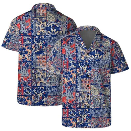 Los Angeles Dodgers Retro Patchwork Summer Hawaiian Shirt