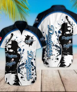 Los Angeles Dodgers Splatter Baseball Summer Hawaiian Shirt