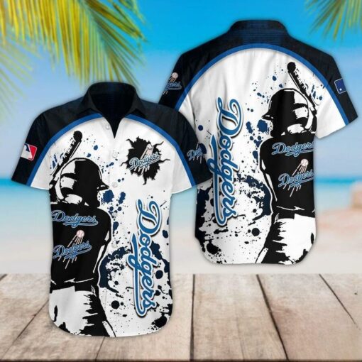 Los Angeles Dodgers Splatter Baseball Summer Hawaiian Shirt