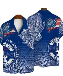 Los Angeles Dodgers Tribal Americana Summer Hawaiian Shirt