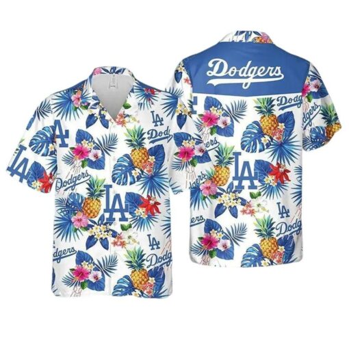 Los Angeles Dodgers Tropical Pineapple Paradise Summer Hawaiian Shirt