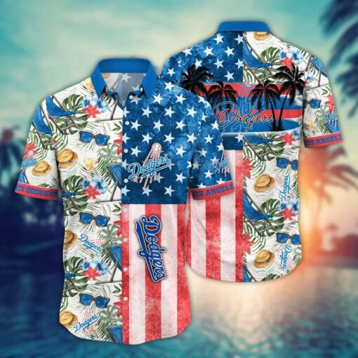 Los Angeles Dodgers Tropical Stars & Stripes Summer Hawaiian Shirt
