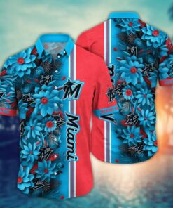 Miami Marlins Patriotic Bloom Summer Hawaiian Shirt