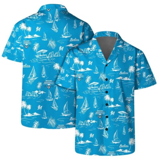 Miami Marlins Sailboat Paradise Summer Hawaiian Shirt
