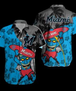 Miami Marlins Tiki Surf Summer Hawaiian Shirt