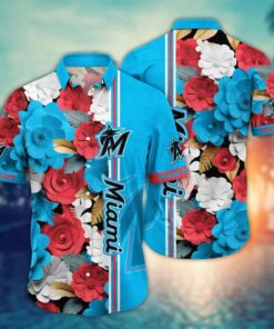 Miami Marlins Vintage Bloom Summer Hawaiian Shirt