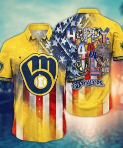Milwaukee Brewers 4th of July Celebration Summer Hawaiian Shirt