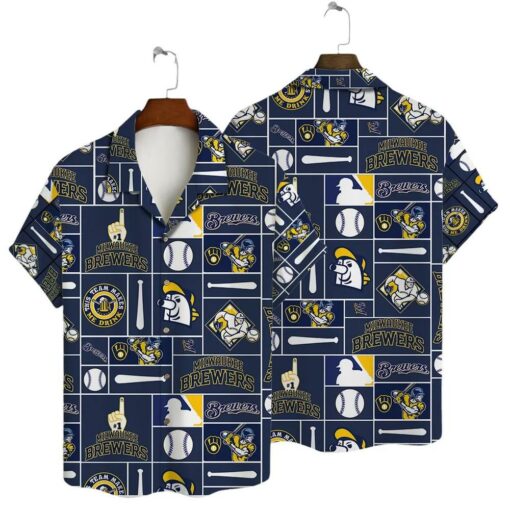 Milwaukee Brewers Baseball Icons Summer Hawaiian Shirt