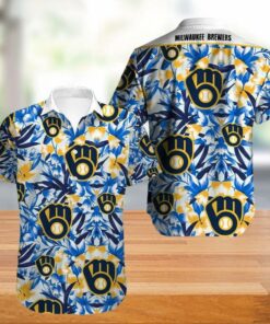 Milwaukee Brewers Blue Breeze Summer Hawaiian Shirt