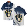 Milwaukee Brewers Bold Emblem Summer Hawaiian Shirt