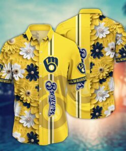 Milwaukee Brewers Daisy Delight Summer Hawaiian Shirt