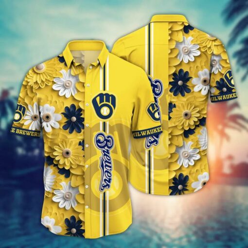 Milwaukee Brewers Daisy Delight Summer Hawaiian Shirt