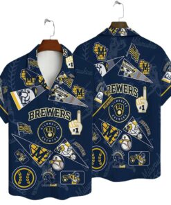 Milwaukee Brewers Fan Collage Summer Hawaiian Shirt