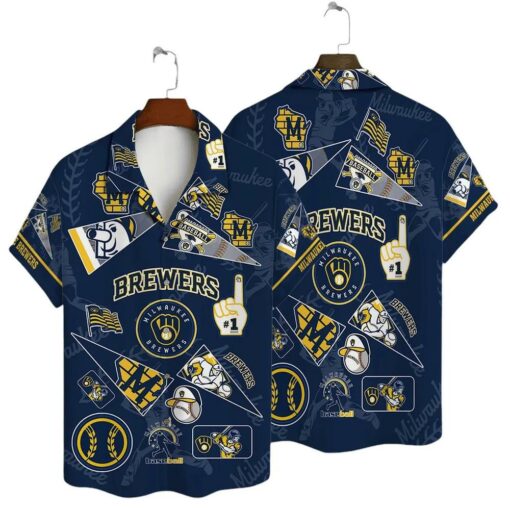 Milwaukee Brewers Fan Collage Summer Hawaiian Shirt